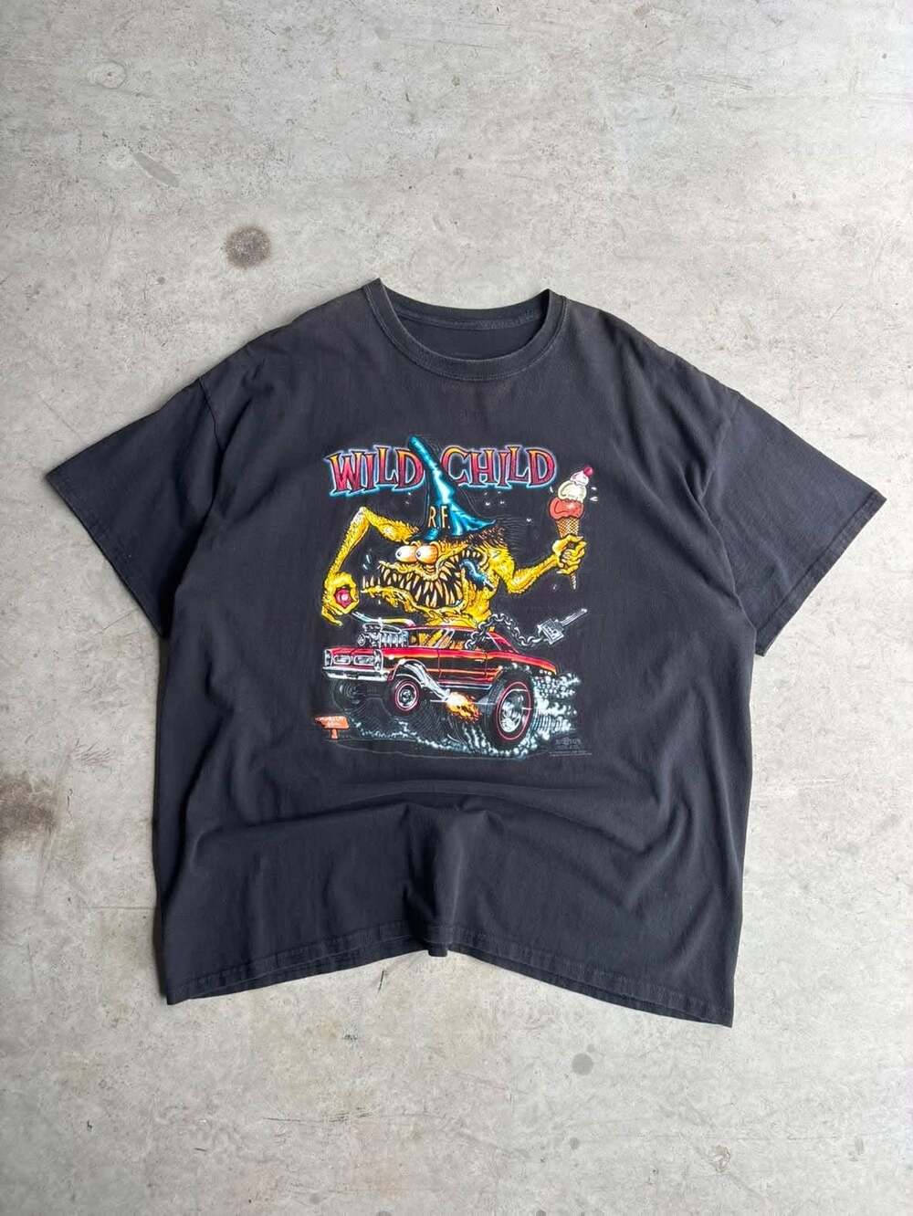 Vintage lightning Rat Fink Ed Roth Wild Child GTO Graphic T-Shirt